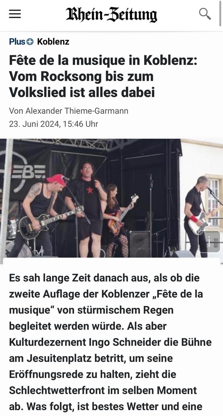 Saitenhiebe Rhein-Zeitung Fete de la musique koblenz